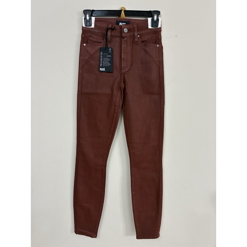 PAIGE Hoxton Coated High Waist Ankle Skinny Jeans NWT Size 23 - Picture 11 of 12